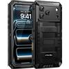Lanhiem Cover per iPhone 17 PRO Max IP68 Impermeabile, Cover Metallo Antiurto Militare con Pellicola Protettiva, 360° Completa Protezione Subacquea Antipolvere Custodia per iPhone 17 PRO Max, Nero