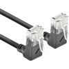 ACT Cavo di rete CAT6A ad angolo di 90°, U/UTP LSZH, sottile 3,6 mm, cavo Ethernet flessibile con connettore RJ45, per l'uso in data center, 0,5 metri, verso l'alto DD6900