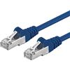 PremiumCord Cavo Patch Cat 6a S/FTP, 10Gbit/s, Cavo Ethernet, LAN, RJ45 Connettori, Flessibile e Robusto, AWG 26/7, Conduttori 100% CU, Blu, 1 m