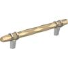 Amerock Maniglia per armadietto, color champagne dorato/cromo lucido, 128 mm da centro a centro, Londra, confezione da 1, maniglia per cassetto, ferramenta per armadietti