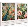 Dytila William Morris - Set di 2 stampe artistiche da parete con fiori vintage botanici, dipinti estetici, stampe su tela per camera da letto, soggiorno, corridoio, casa e ufficio, 30,5 x 40,6 cm, con
