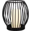 Gadgy Portacandele Gadgy nero - Grande portacandele per candele - Portacandele nero - Decorazione per il salotto a base di candele - Decorazione per candele in metallo - Lanterna nera - 14,5 x 15 cm