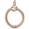 PANDORA Icons Pendente piccolo a forma di O placcato in oro rosa 14k
