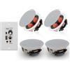 Herdio 6.5 ''4PCS Bluetooth Altoparlanti da soffitto 600W Sistema di altoparlanti da incasso a 2 vie con ricevitore amplificatore da parete per il bagno
