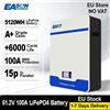 EASUN POWER EASUN Lifepo4 51.2v 100Ah 48v 16s 5120wh Batteria al litio ferro fosfato Powerwall Energia posteriore Parallelo 15p 6000+ Ciclo BMS Solare