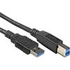 PremiumCord Cavo di Collegamento USB 3.0 A-B Super Speed 5m, Cavo Dati Superspeed Fino a 5Gbit/s, Cavo di Ricarica, USB Tipo A Maschio a USB Tipo B Maschio, 9pin, Colore Nero, Lunghezza 5m
