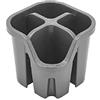 Addis 517938 - Scolaposate con 4 Scomparti, Argento Metallizzato, 14 x 14 x 13 cm