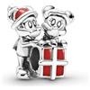PANDORA Disney Ciondolo con Topolino, Minnie e confezione regalo in argento Sterling con smalto rosso