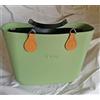 O bag Borsa Nuova Originale O bag - Col. SALVIA 6 - Manici GOCCIA NERO