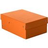 FALKEN PureBox - Scatola portaoggetti originale PureBox, 100 mm di altezza, DIN A5, con coperchio, in cartone robusto, vegana, per il trasporto, colore: arancione