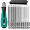 qhklew Set di 13 cacciaviti Torx, 1/4, 100 mm, cacciavite magnetico Torx, testa a stella, con foro S2, set di punte per cacciavite elettrico, T6-T40 per avvitatore a batteria