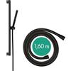 hansgrohe Pulsify S - Set doccetta per doccia con doccino a risparmio idrico (EcoSmart+, PowderRain), tubo flessibile (1,60 m) e asta doccia (0,65 m), nero opaco, 24373670