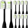 Earouth Compatibile con Philips One Series Sonicare lo spazzolino elettrico Testine di ricambio per Philips One HY1100 HY1200 BD100/AZ Series, confezione da 10 (nero intenso, Medium)