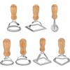 Foyucool Stampo per Ravioli, Set 7 Pezzi Tagliapasta Multiforma | Lega di zinco e manico in legno, Include timbri cuore, rotondi, quadrati e rotella, Ideale per pasta fresca e biscotti