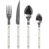 H&H Servizio 24 Posate Tavola Invictus in Acciaio Inox, Manico in Plastica Bianca - 6 Cucchiai, 6 Forchette, 6 Coltelli, 6 Cucchiaini - Lavabili in Lavastoviglie
