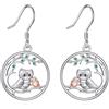 YFN Orecchini a forma di gufo, in argento Sterling 925, con madre e figlia, con albero della vita, idea regalo per donne e mamma, Normal, Argento sterling, Nessuna pietra preziosa