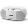 Sony CD Radio Lettore Cassette Bianco CFD-S70-W AC 100V