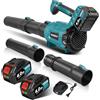Yofidra Soffiatore per Foglie Senza Fili, 400 km/h, Motore Spazzole 25000 RPM, 6 Velocità, 2 Batterie e Caricatore, Soffiatore a Batteria per Giardino, Foglie, Polvere e Neve