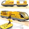 TOPLIVING Treno motorizzato per binari di legno, treno telecomandato con collegamento magnetico, treni locomotiva a batteria per bambini piccoli, compatibile con Thomas, Brio, Chuggington (senza