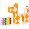 CUBIDI® Mini Serpenti Magici Puzzle - Gadget Regalo di Compleanno bambini, Regalini Festa Bambini - Serpente Giocattolo, Gioco Rompicapo Bambini e Adulti, Magic Snake - 24 Blocchi (Arancio)