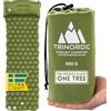 Trinordic, Materassino da campeggio singolo ultra leggero e gonfiabile, con cuscino, per dormire, pieghevole, leggero, portatile, per viaggi con zaino in spalla, escursionismo e viaggi