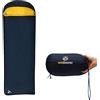 Outdoorer Sacco a pelo leggero Trek Comfort di outdoorer con 880 g, sacco a pelo da viaggio per adulti in blu, dimensioni ridotte 28 x 15 cm
