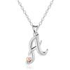 Mesovor Collane in Argento Sterling 925 per Donna, Delicata Collana con Nome Iniziale e Cuore in Oro Rosa, Regali di Gioielli per Fmiglia, Madre, Sorella, Figlia, Moglie (Lettera-A)