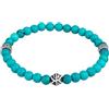Kuzzoi Buddha Bracciale da uomo con perle di pietra howlite (turchese), perline in argento sterling 925, Chakra, braccialetto energetico, lunghezza 19-23 cm elastico
