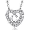 MomentWish Cuore Collana con lettere A-Z Pendente, Moissanite Diamond Initials Collana Signore, Regalo di compleanno personalizzato per le donne Regali di Natale C
