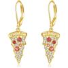 ONEFINITY Orecchini per pizza in argento Sterling 925 con pizza, divertente regalo per donne