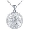 MICSAVI Collana Albero della Vita Foto Personalizzata Medaglione in Argento 925 per Donna, Pendente Rotondo Portafoto con Zirconi, Regalo Gioielli per Fidanzata Madre Figlia