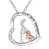 URONE Collana per cani in argento sterling 925 con ciondolo a forma di cuore per animali domestici gioielli da donna