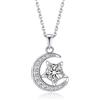 MomentWish Luna Moissanite Diamanti Collana, 1Ct Punto luce Collana Donna Ciondolo Regalo Festa della Mamma Argento 925 Solitario con Certificato Gra Gioielli Regalo per Donne Mama