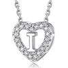 MomentWish Cuore Collana con lettere A-Z Pendente, Moissanite Diamond Initials Collana Signore, Regalo di compleanno personalizzato per le donne Regali di Natale I