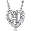 MomentWish Cuore Collana con lettere A-Z Pendente, Moissanite Diamond Initials Collana Signore, Regalo di compleanno personalizzato per le donne Regali di Natale H