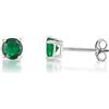 inSCINTILLE Lucciole Orecchini Punto Luce in Argento 925 Rodiato con Zirconia Cubica (Verde, 0.40 cm)