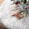 BAKAJI Tappeto Gonna Copertura per Base Albero di Natale Diametro 90cm in Morbido Tessuto Peluche Bianco Effetto Neve Innevato Decorazioni Natalizie