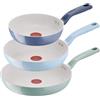 Lagostina Armonia, Set di Padelle Antiaderenti Ø 20/24/28 cm, 3 Pezzi | Corpo in Alluminio 100% Riciclato, Rivestimento Mineralia, Indicatore di Calore Thermo-Signal, Manico Rivettato, Induzione