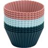Dr. Oetker Pirottini stampi da forno riutilizzabili, per muffin, cupcakes, set da 12 pezzi, materiale in silicone, resistente da -40 °C a +200 °C, dimensioni Ø 4 x 3,2 cm