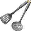 Fackelmann Set 2 Mestoli Schiumarola e Paletta Forata in Nylon, Utensili da Cucina Antiaderenti, Mestoli Ideali per Pentole e Padelle, Linea Soft Collection