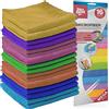 BAKAJI Confezione 16 Panni in Microfibra, Colori Multipli, Durevole e Resistente, Stracci Multisuperficie per Pulizia Tutti gli Usi, Dimensioni 30 x 30 cm, Cattura Polvere e Sporco