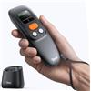 Tera Scanner Barcode Wireless Portatile con Schermo LCD da 1,4, Batteria 1200 mAh con Base di Ricarica, Lettore 1D/2D/QR Bluetooth, 2.4G e USB, Modello 1600