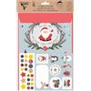 Clairefontaine 20037C - Kit di carta per scrivere la letterina a Babbo Natale misura XL, 1 foglio stampato e colorato+ 1 busta rossa + 1 foglio di adesivi, hobby creativi Natale per bambini