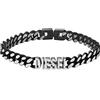 Diesel Bracciale Da Uomo In Acciaio, Lunghezza: 208mm, Larghezza: 7,8mm Bracciale In Acciaio Inossidabile In Argento, DX1386040