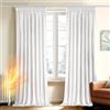 Deconovo Tende per Interni Eleganti in Velluto con Fettuccia 140x175 cm Bianco - Set di 2 Pannelli Moderni per Camera da Letto e Soggiorno, Morbide e Decorative