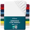 Flowen Lenzuola con Angoli Matrimoniale 160x200 cm Bianco in 100% Puro Cotone per Materasso fino a 30cm Tessuto Anti-Acaro e Traspirante di Alta Qualità Morbido Durevole e Lavabile in Lavatrice