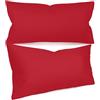 npluseins federe in tinta unita in confezione da 2 e dal design discreto 1154.1498, 40 x 80 cm, rosso