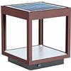 BENEITO FAURE Lanterna Visor Solar da Esterno IP65 - Lampada da Tavolo a Led in Alluminio a Energia Solare con Pannello Integrato 3.5W 120° flusso luminoso di 460 lumen (Corten)