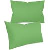 npluseins federe in tinta unita in confezione da 2 e dal design discreto 1154.1498, 40 x 60 cm, verde