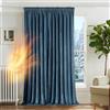 Deconovo Tende per Interni Eleganti in Velluto con Fettuccia 300x220 cm Blu Grigio - Set di 1 Pannelli Moderni per Camera da Letto e Soggiorno, Morbide e Decorative